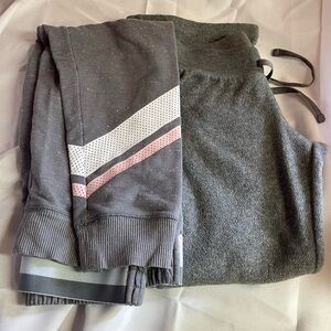 Gray Ribbed Jogger Pants